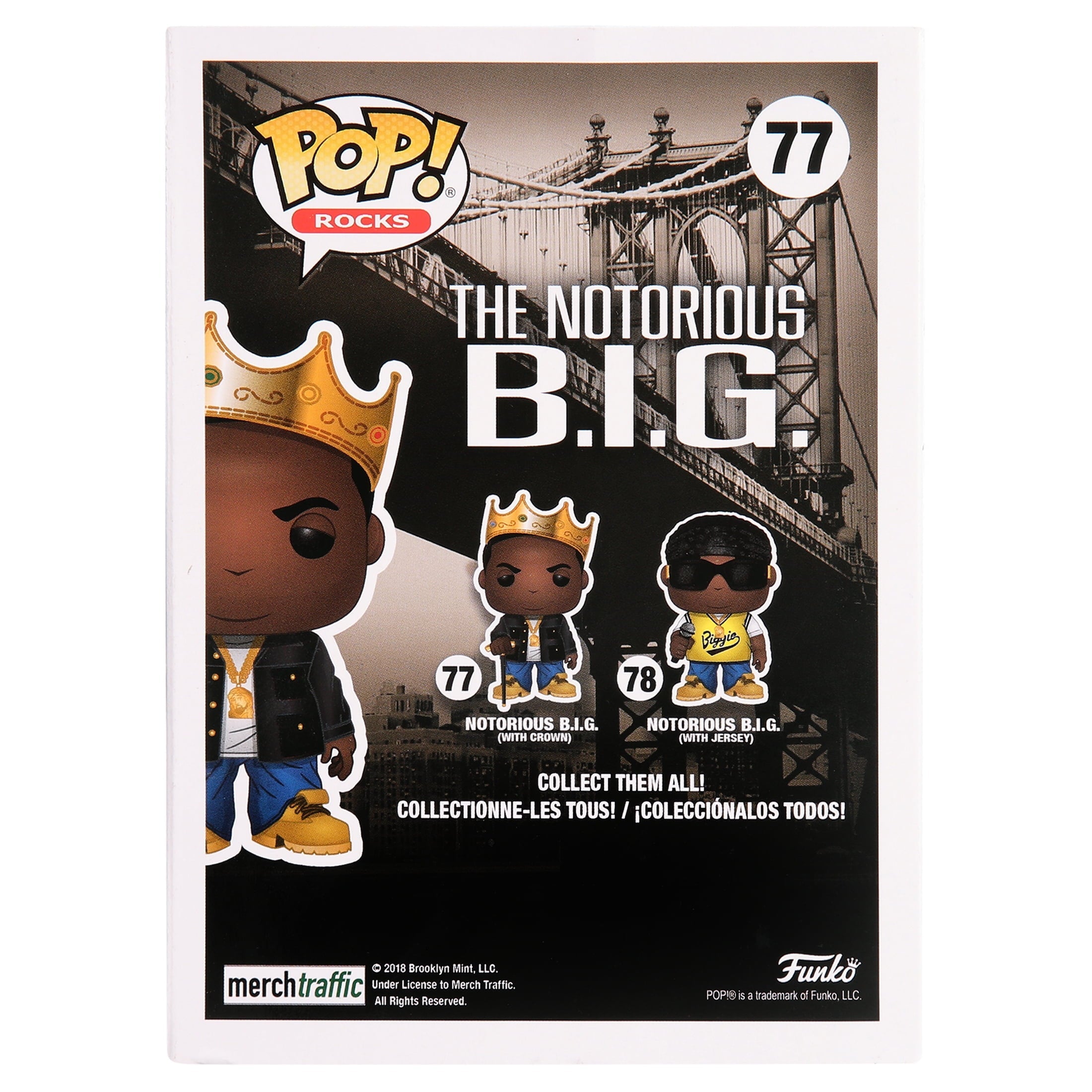 Funko POP Rocks Notorious BIG Vinyl Figure with Crown, Multicolor, 1.5"