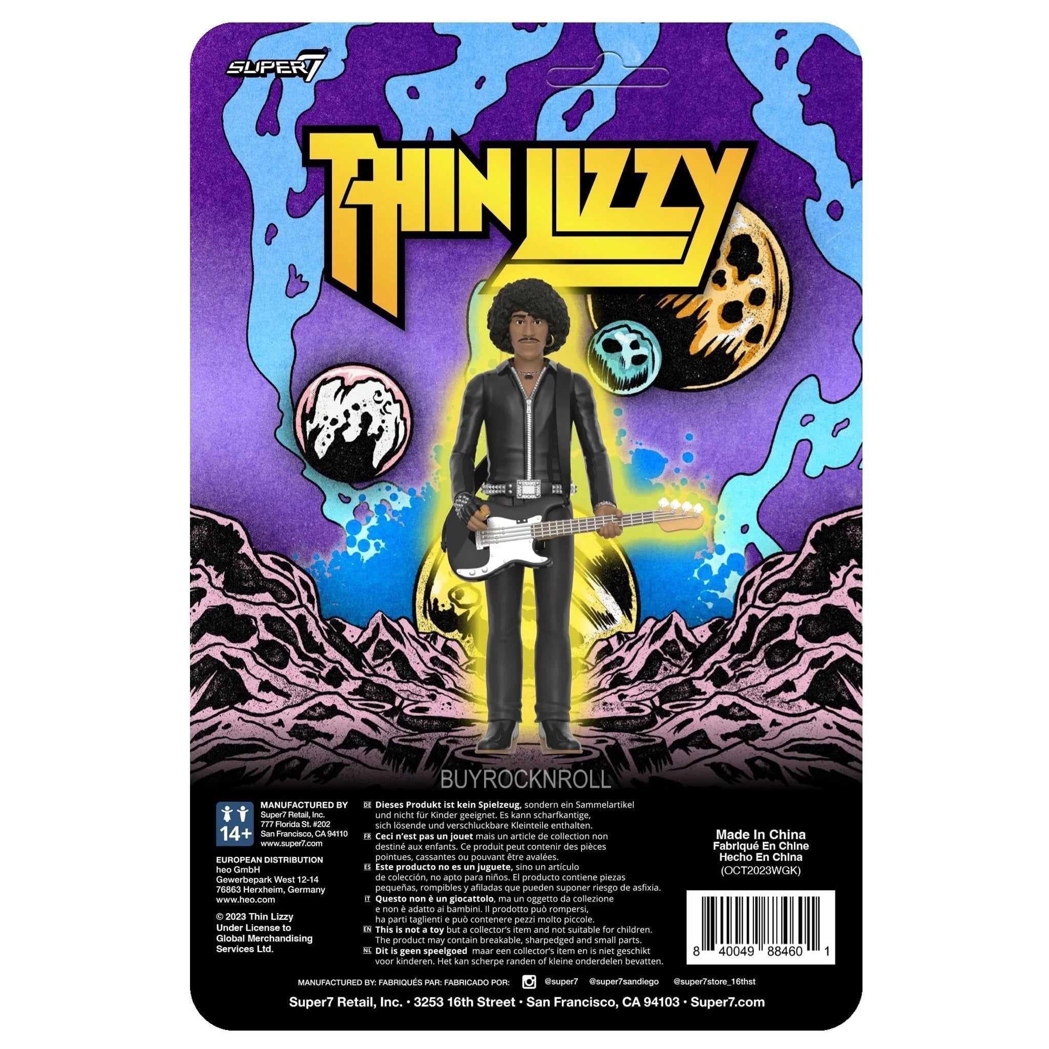 Thin Lizzy 2024 Super7 Handpicked Phil Lynott Black Leather ReAction Figure NM*