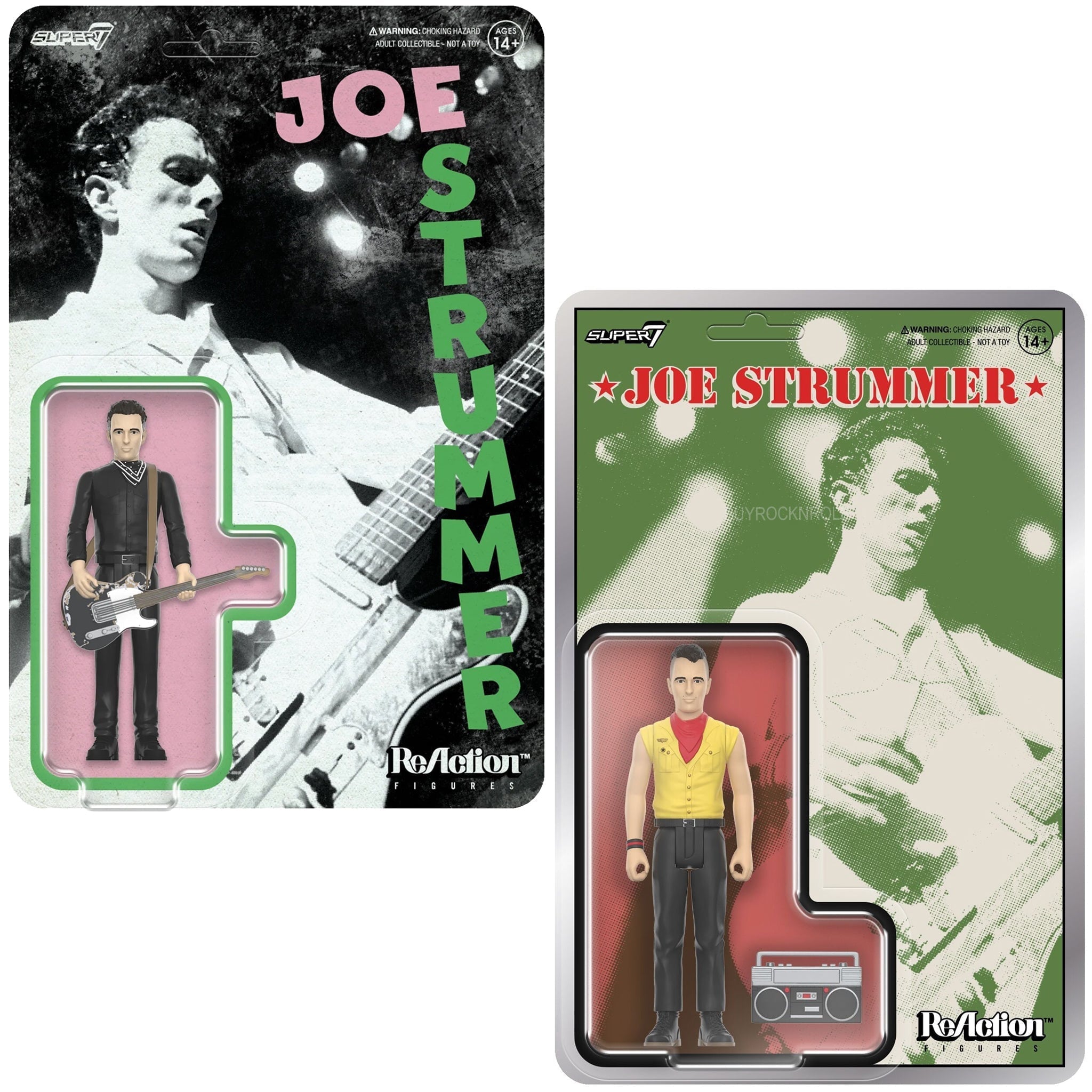 The Clash Collectible Super7 Joe Strummer Reaction Figures Set of 2