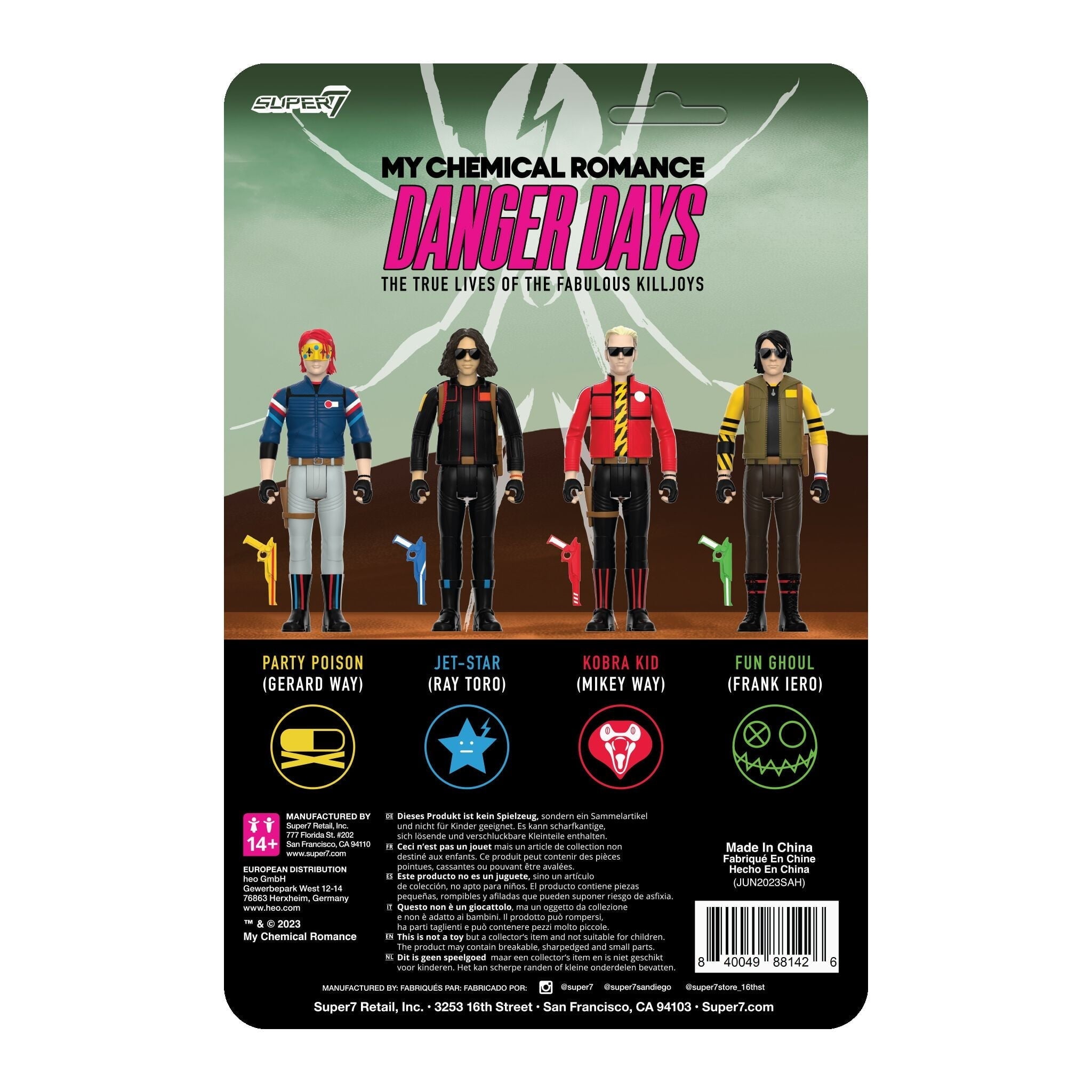 MCR Collectible Super7 Reaction Figure My Chemical Romance ReAction Wave 1 EX/NM