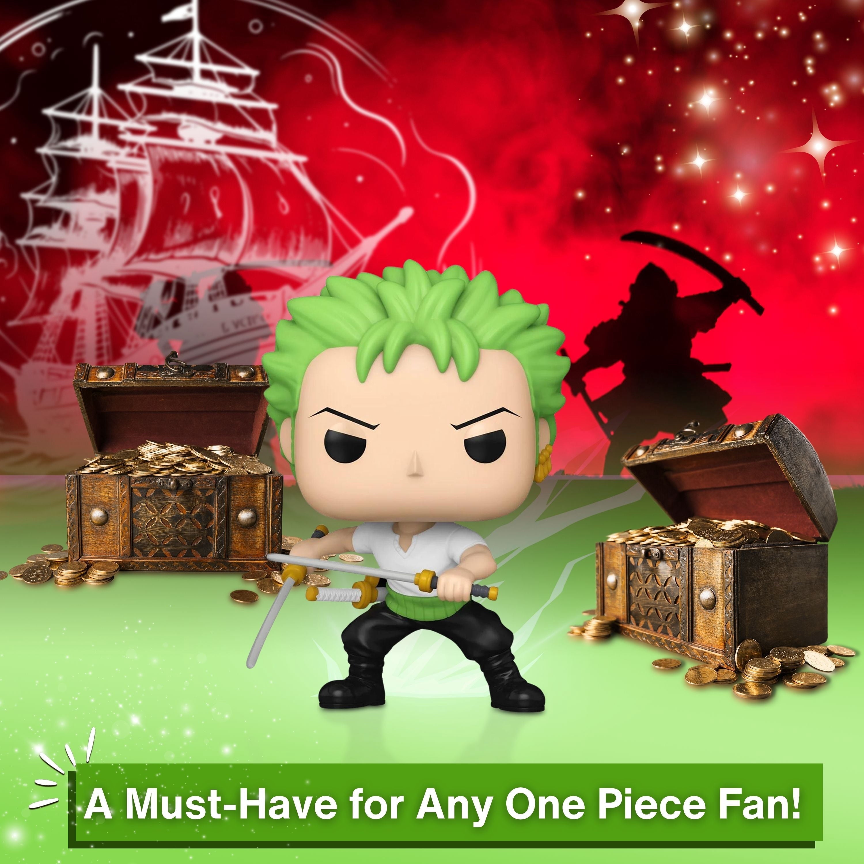 Roronoa Zoro with Sword Funko Pop! Animation One Piece - Collectible Vinyl Figure #1775 with Case